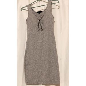 Rib-Knit Bodycon Dress - Grey
